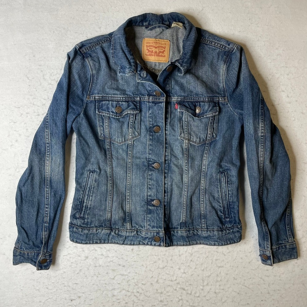 Levi‎ Strauss & Co Denim Jacket Blue Trucker Style Made in Colombia Size L G